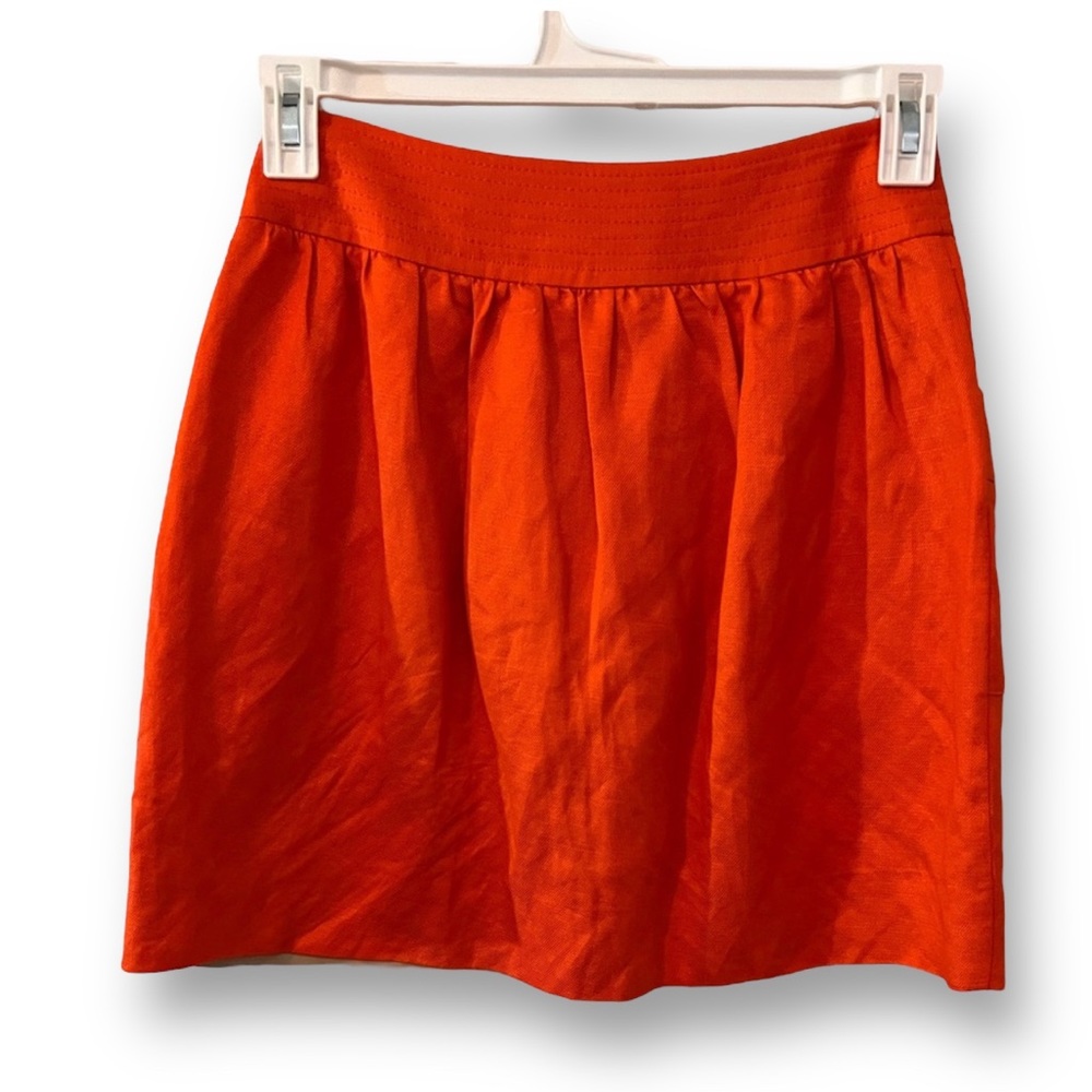 J. Crew EUC reddish orange fully lined skirt with pockets. size 2 - Picture 3 of 6
